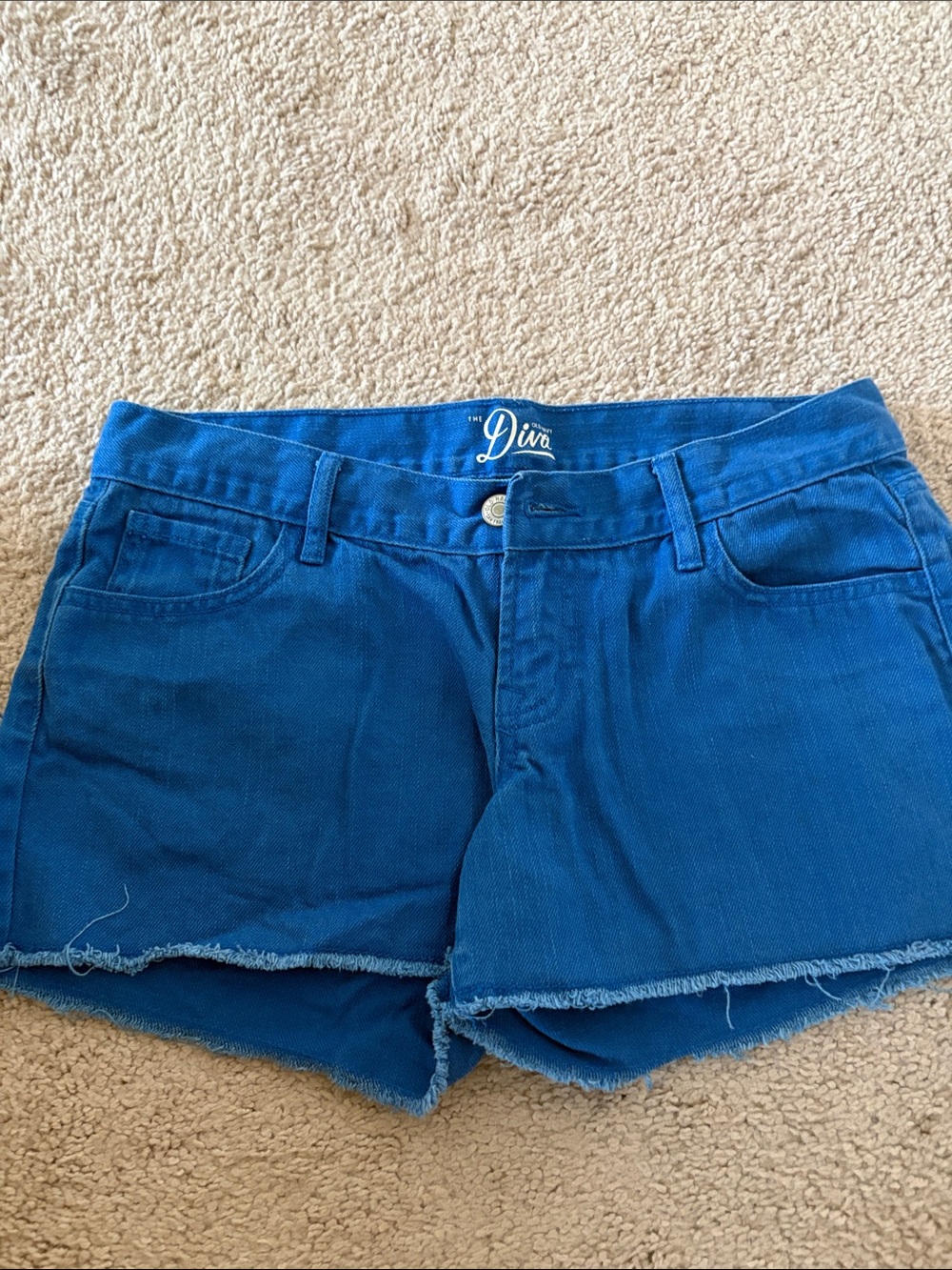 Old Navy Royal Blue Frayed Hem Jean Shorts